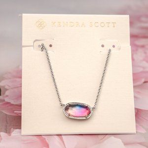 Kendra Scott Elisa Silver Pendant Necklace In Watercolor Illusion